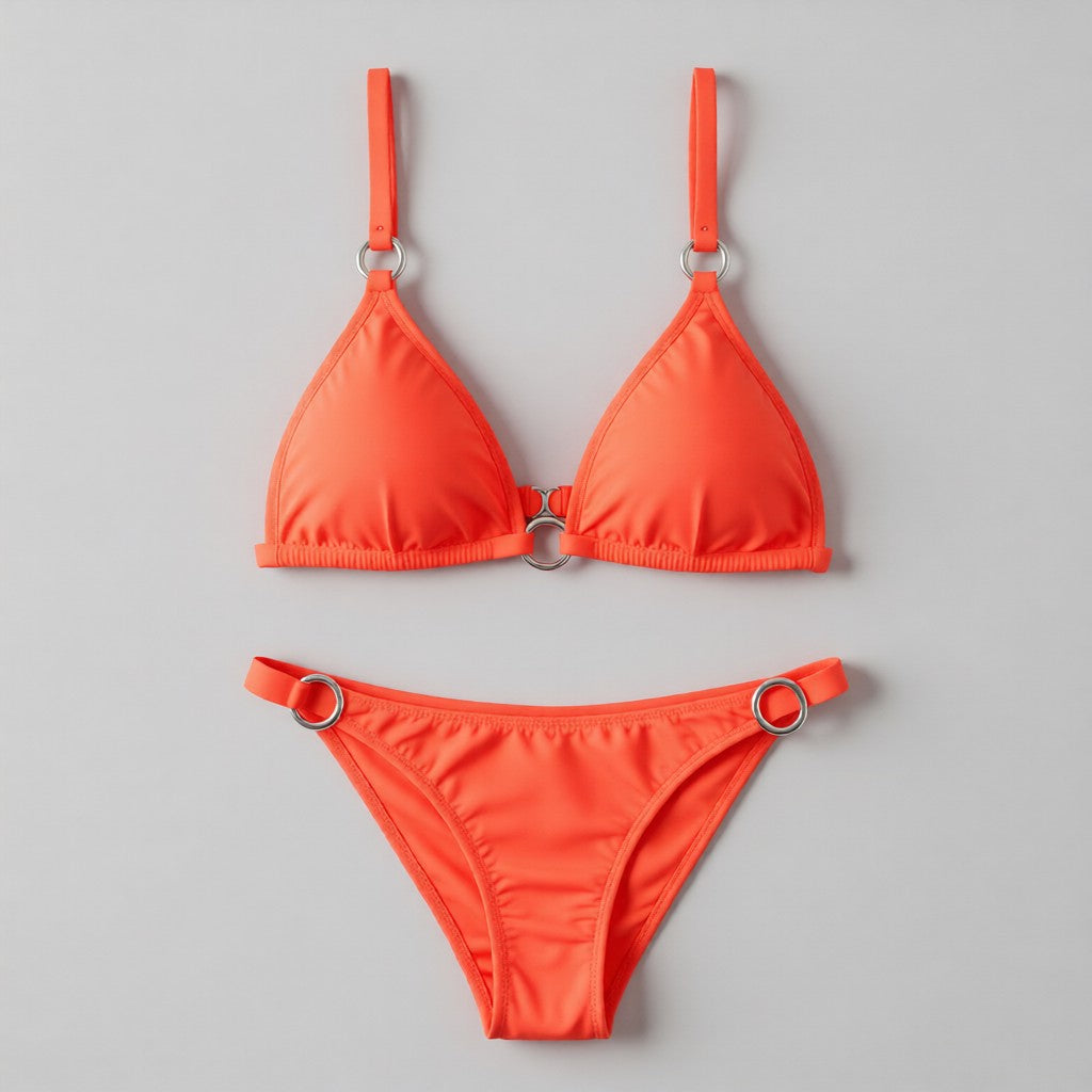 Solid color bikini set