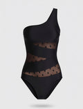 One Shoulder Polka Dot One-Piece Swimwear