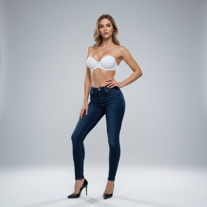 Push Up bra with transparent shoulder strap