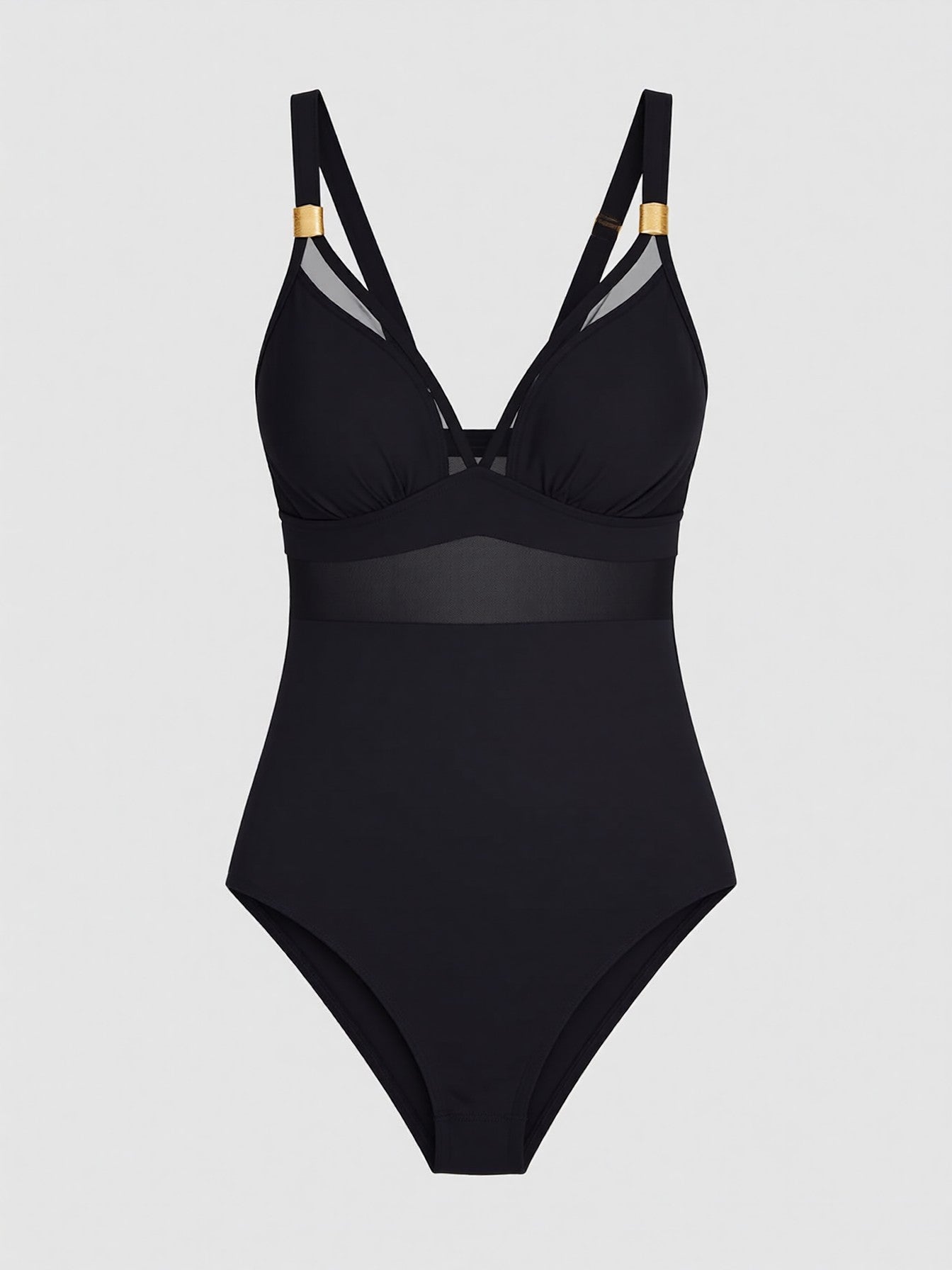 Mesh Panel One-Piece Swimsuit