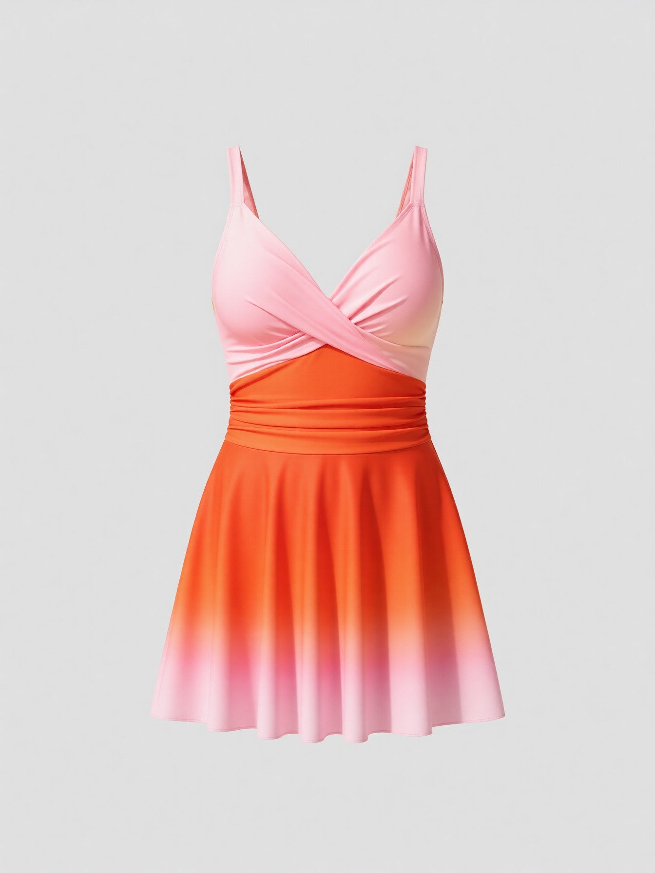 V-Neck Gradient One-Piece Swimsuit