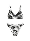 Printed Tie Back Low Waist Two-Piece Bikini Set