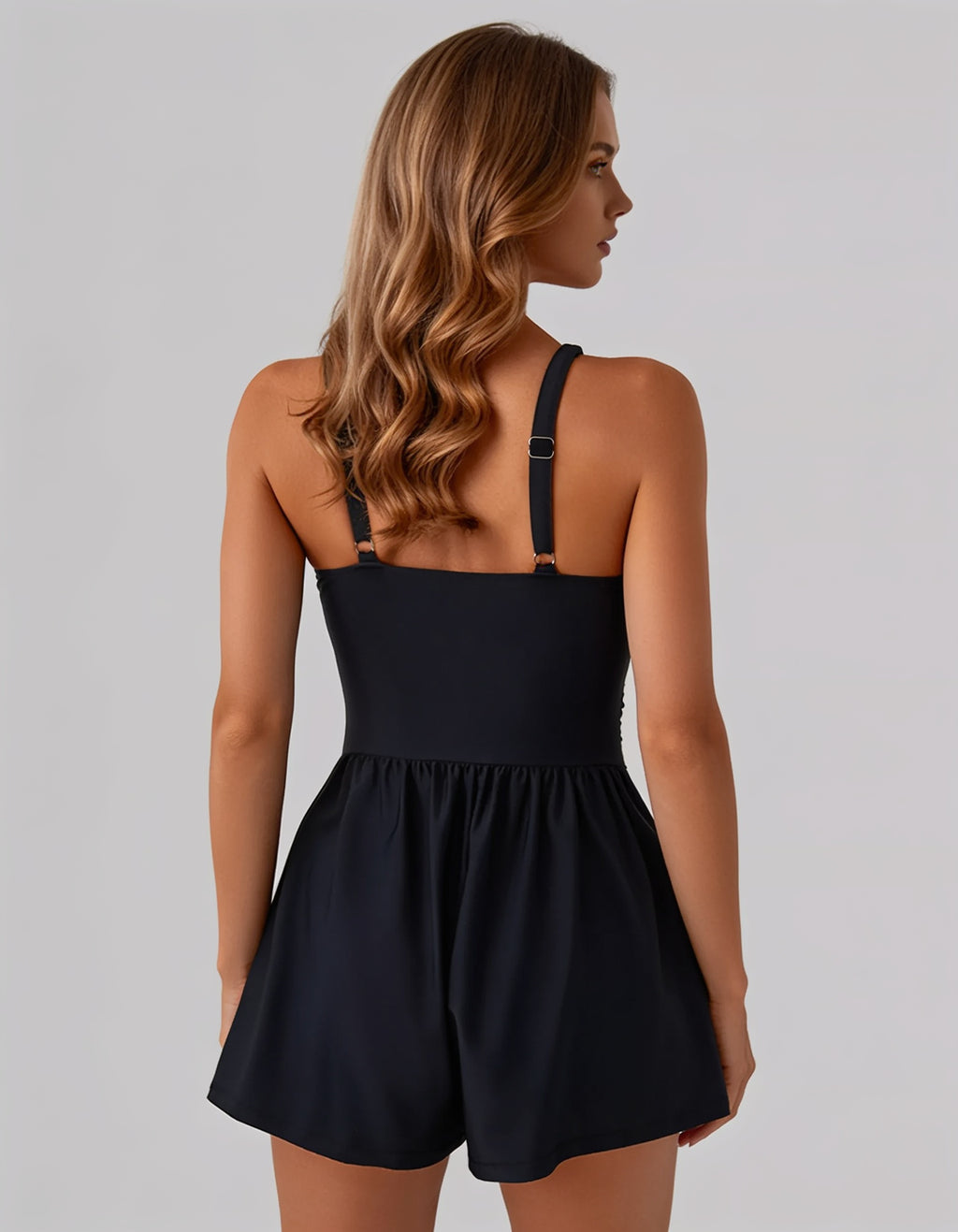 V-Neck Spaghetti Strap One-Piece Swimsuit