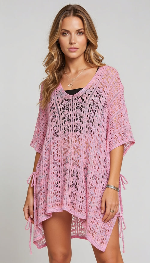 ADORA Crochet Cover Up Tunic Top