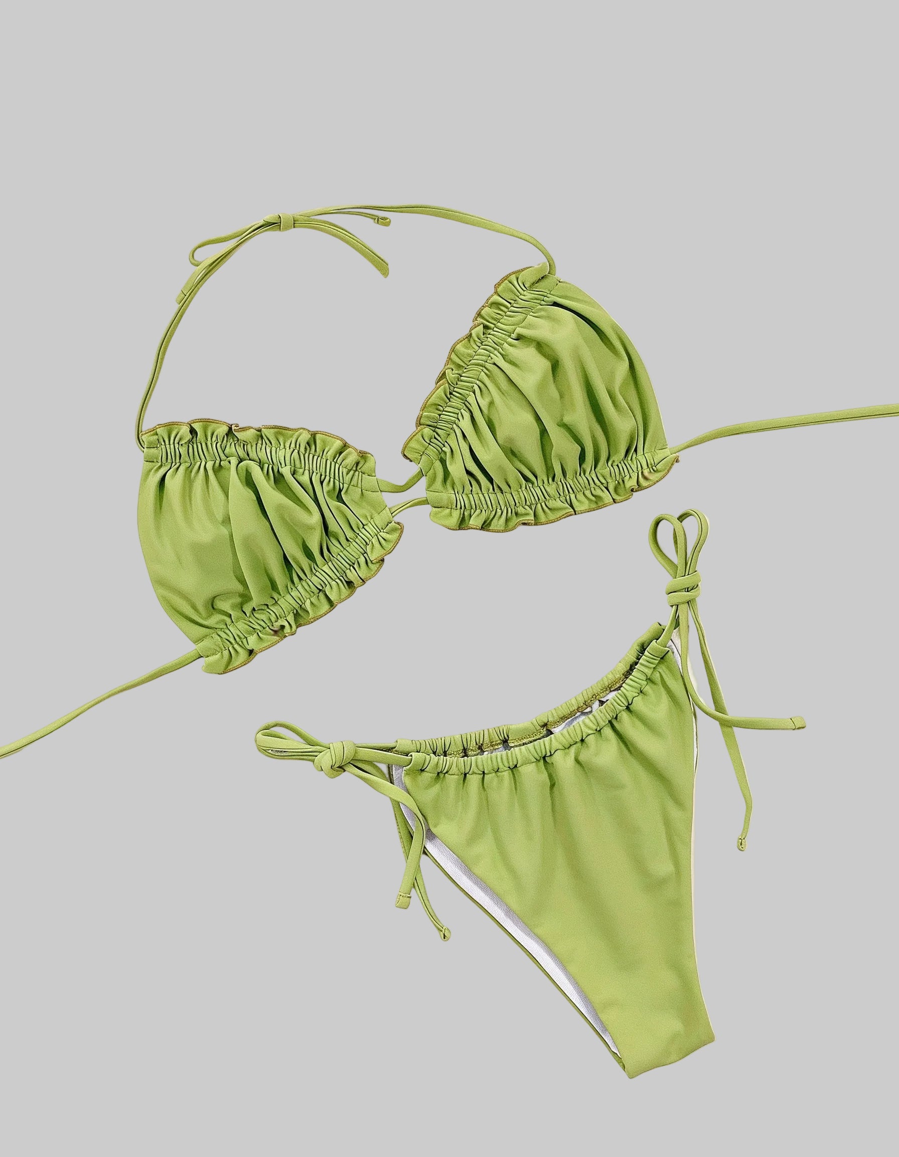 Frill Trill Halter Neck Bikini Set