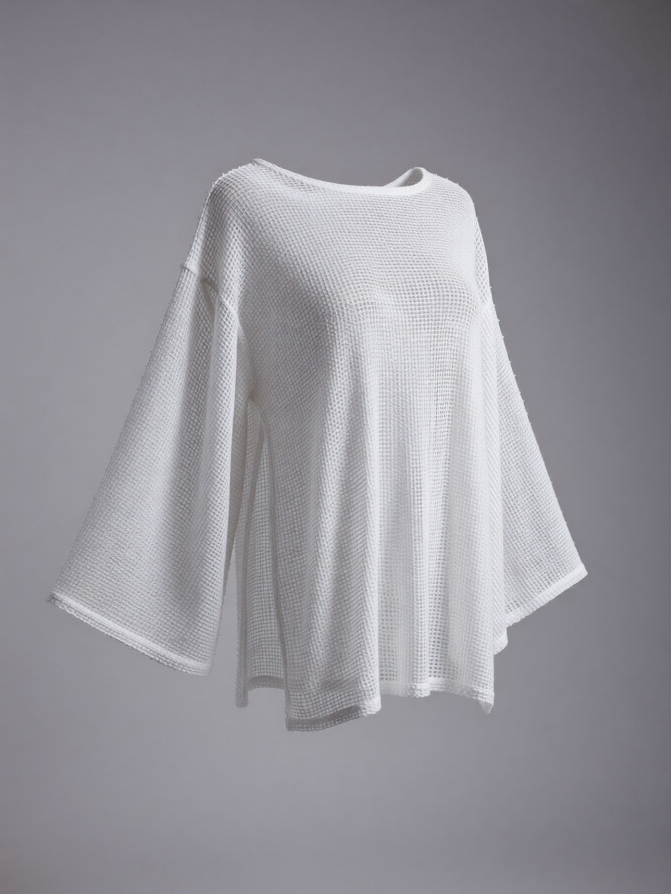 Sheer Knit Long Sleeve Cover-Up