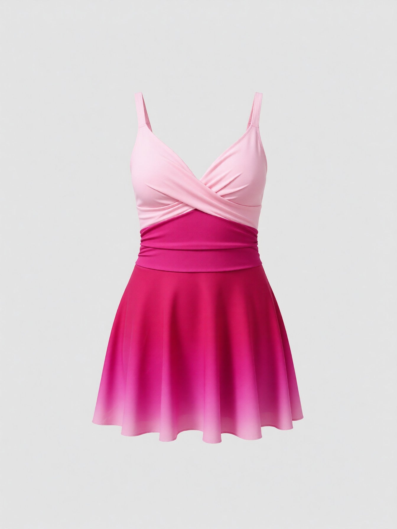 V-Neck Gradient One-Piece Swimsuit