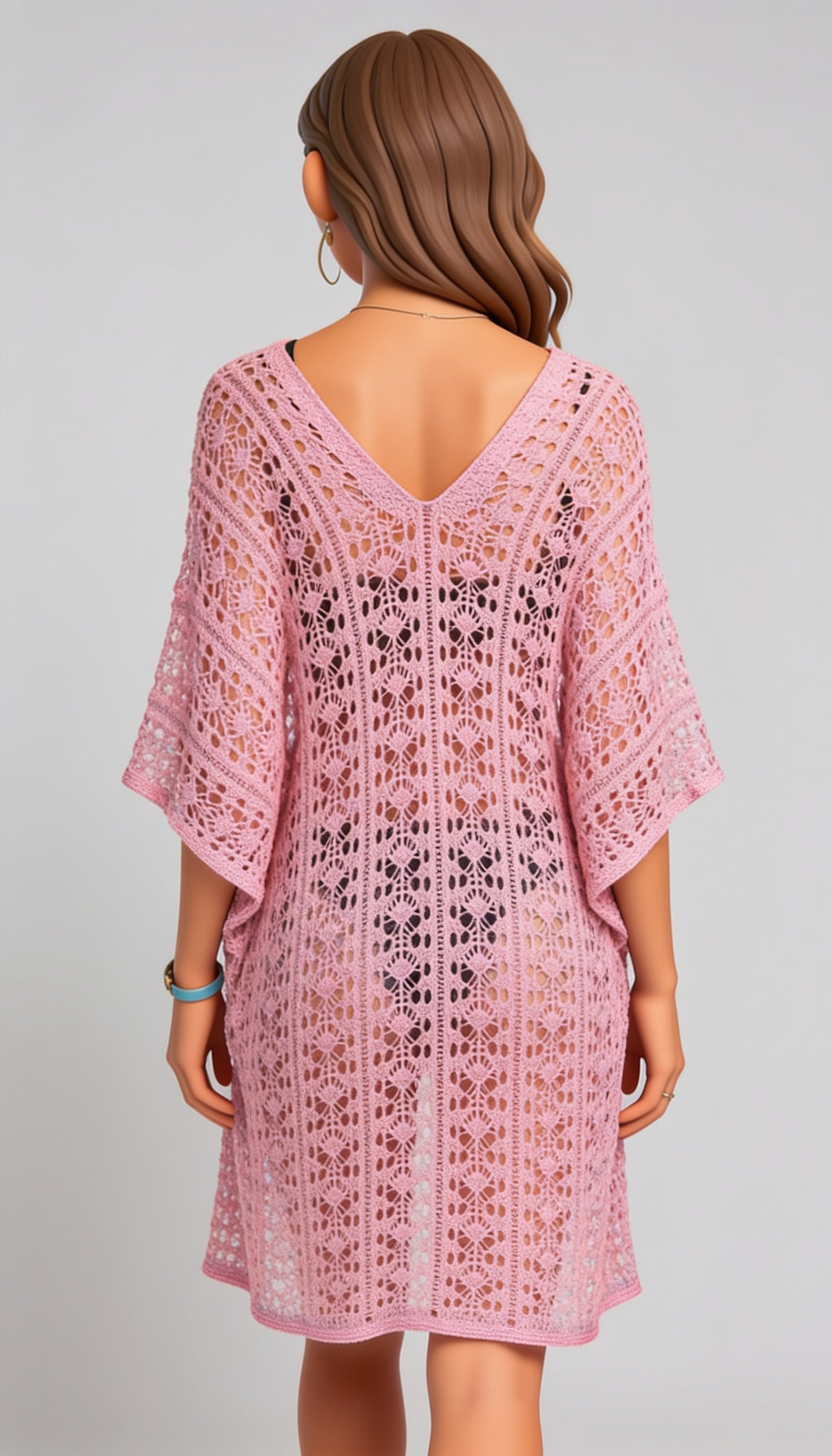 ADORA Crochet Cover Up Tunic Top