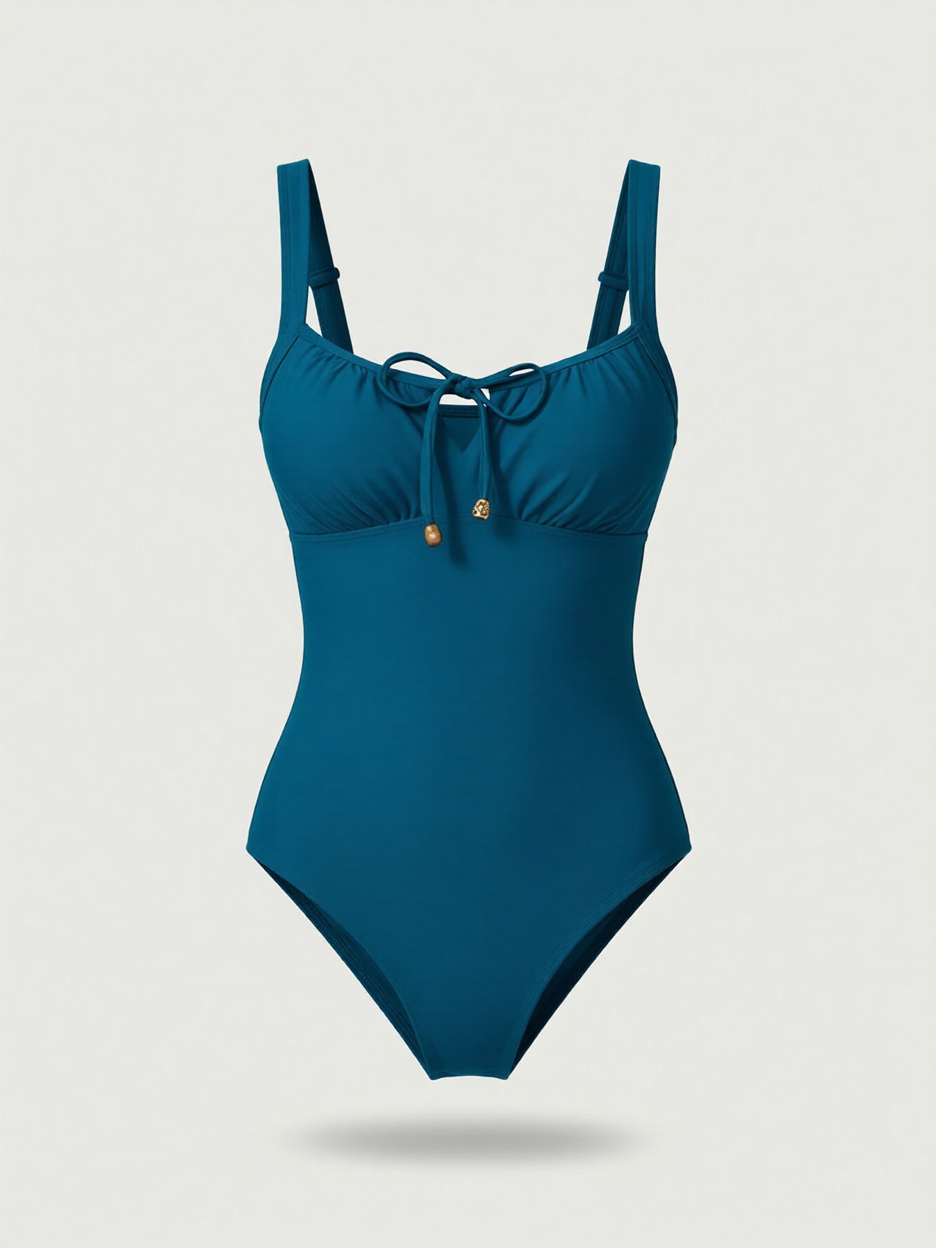 Ruched Tie-Front One-Piece Swimsuit