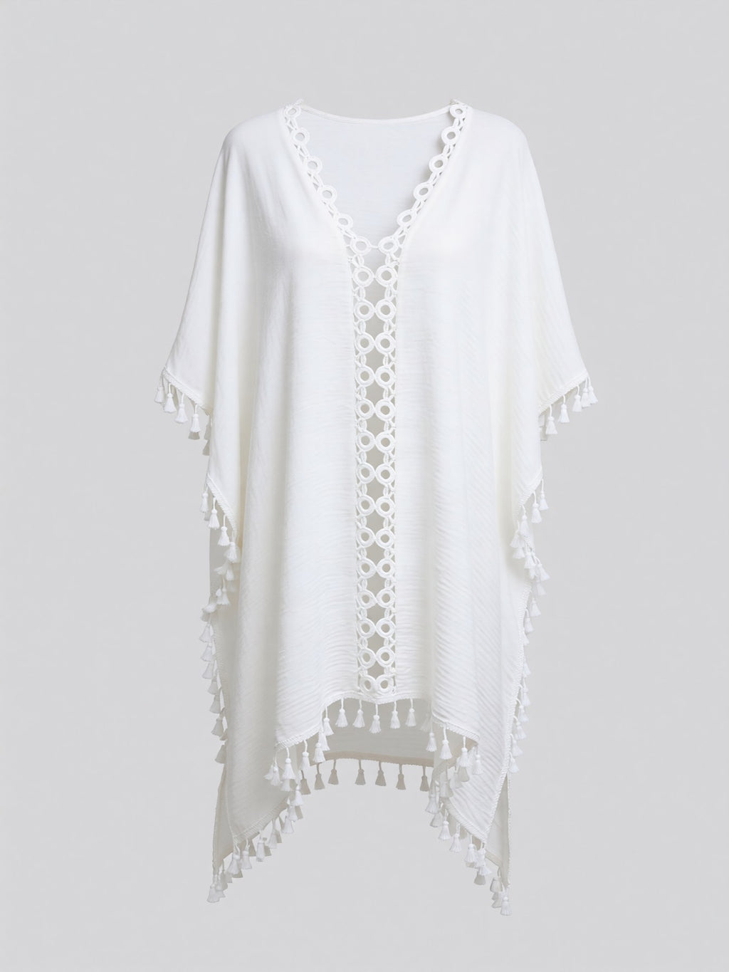 Crochet Trim Tassel Cover-Up Dress