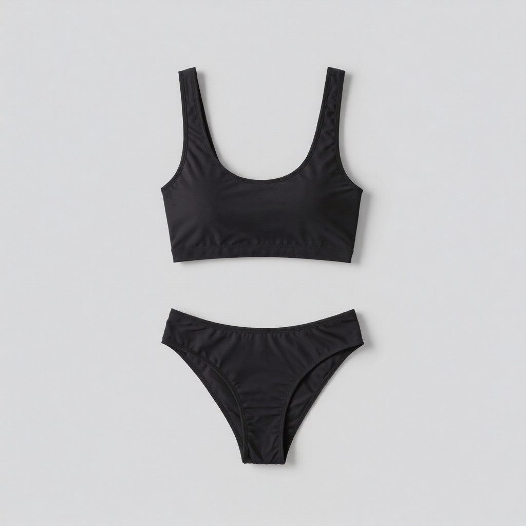 Scoop Neck Sleeveless Two-Piece Swim Set