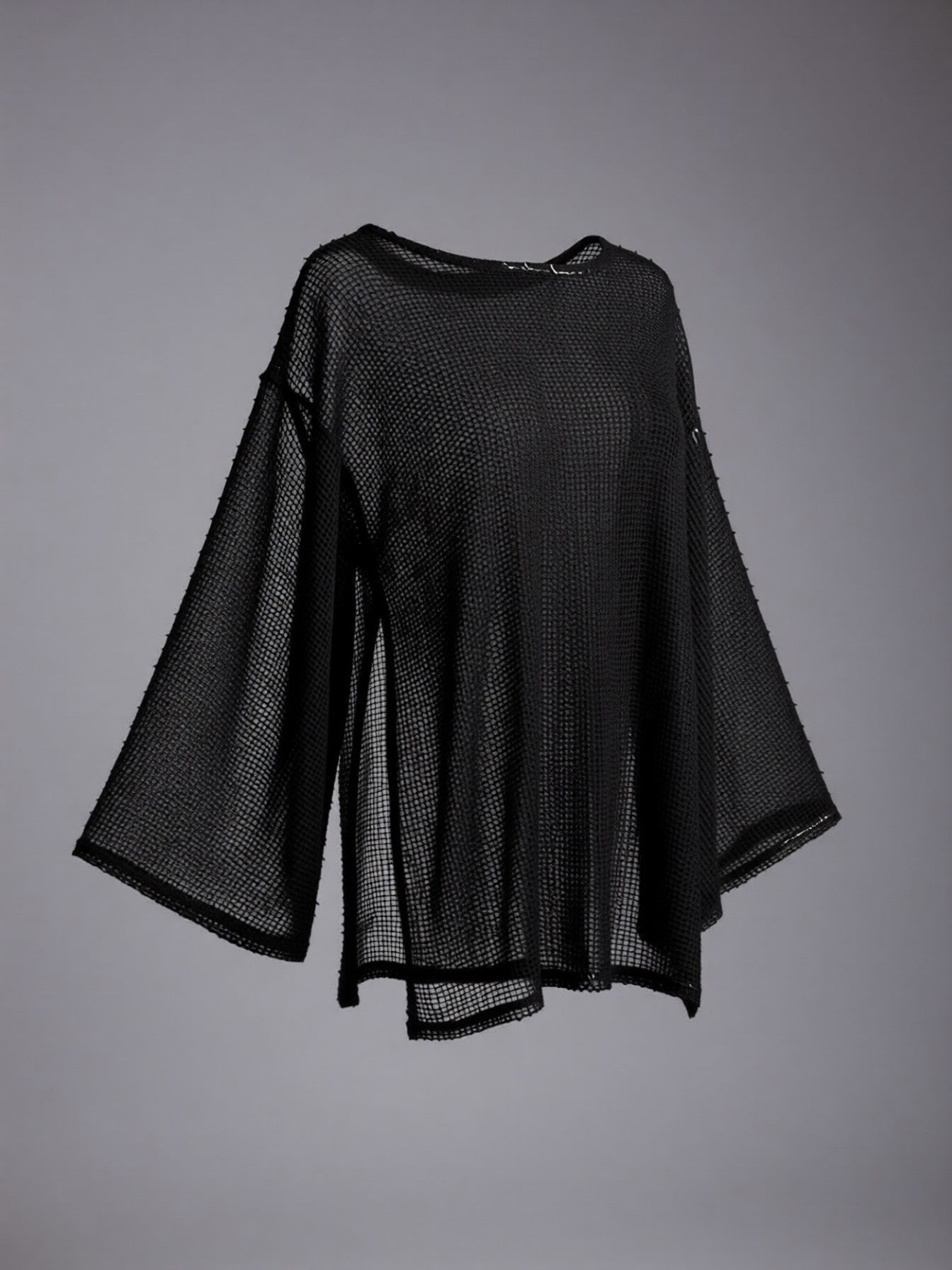Sheer Knit Long Sleeve Cover-Up