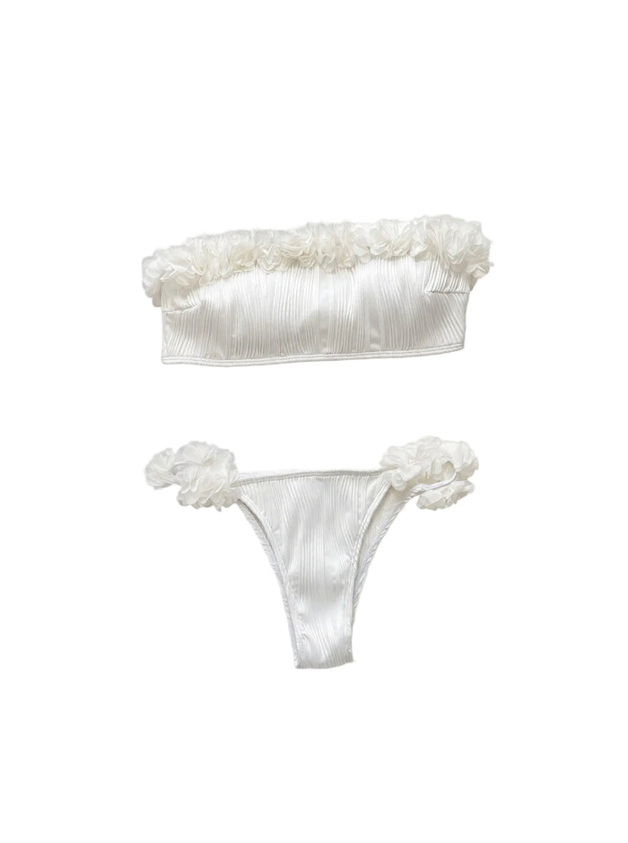 Applique Tie Back Two-Piece Bikini Set