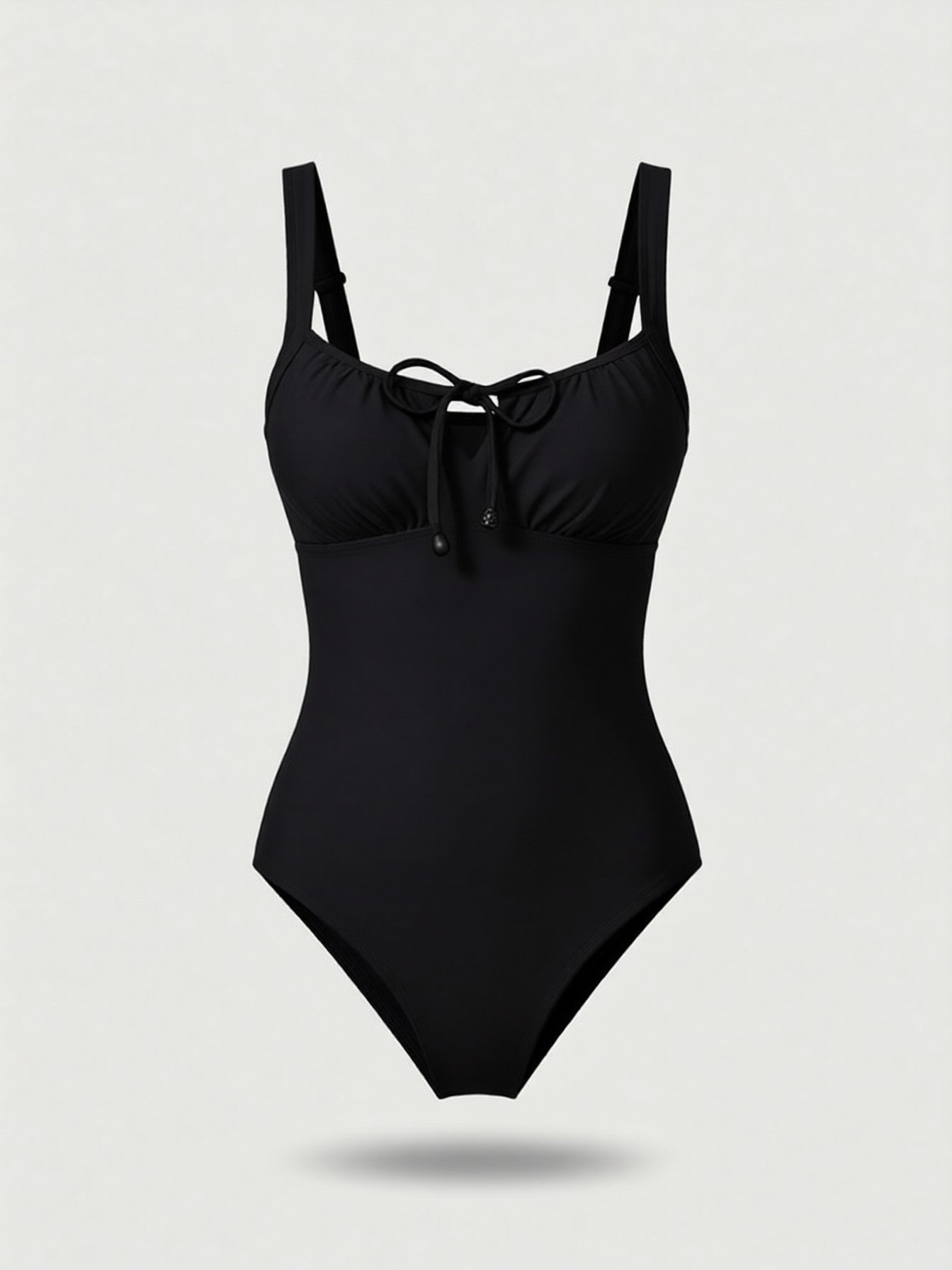 Ruched Tie-Front One-Piece Swimsuit