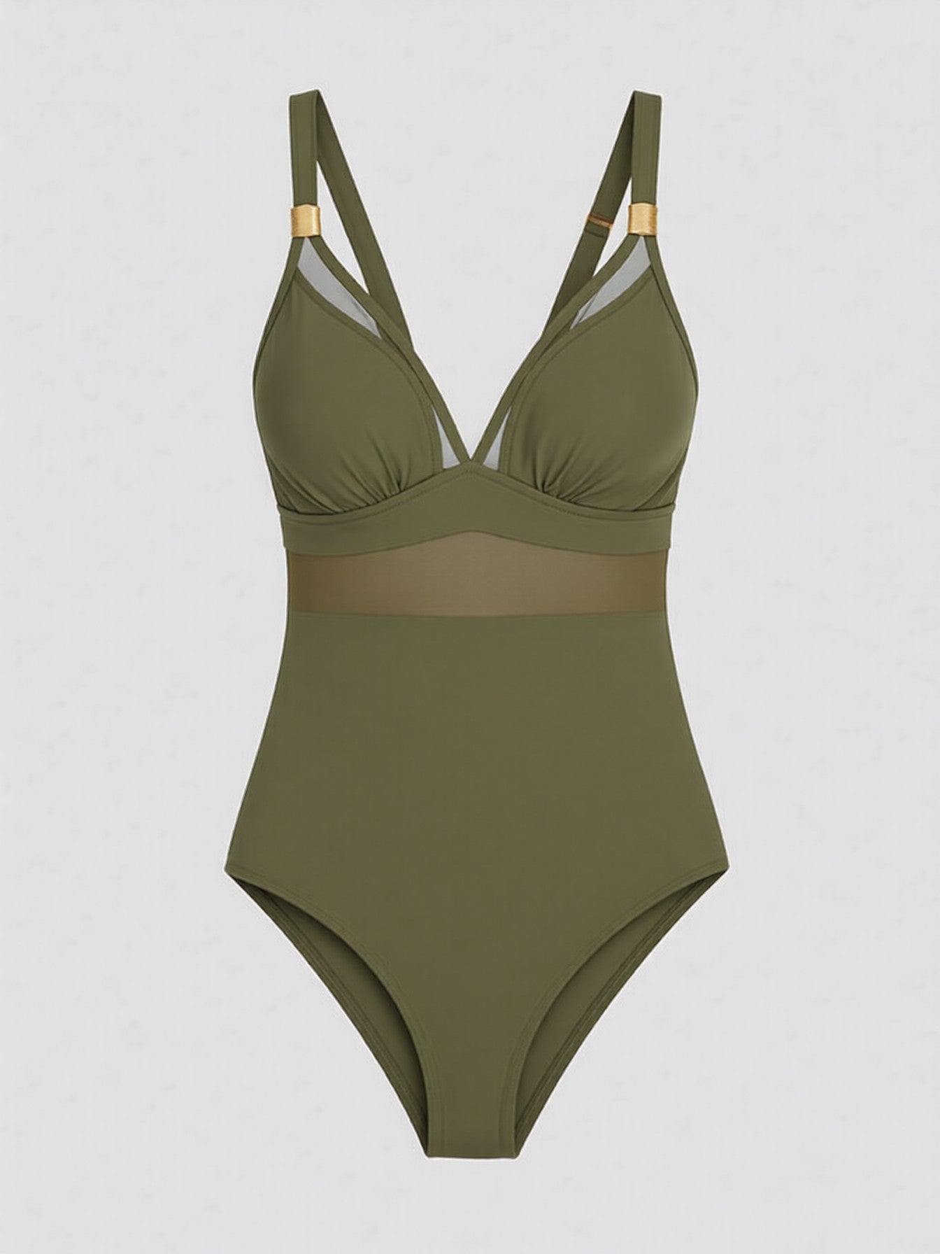 Mesh Panel One-Piece Swimsuit