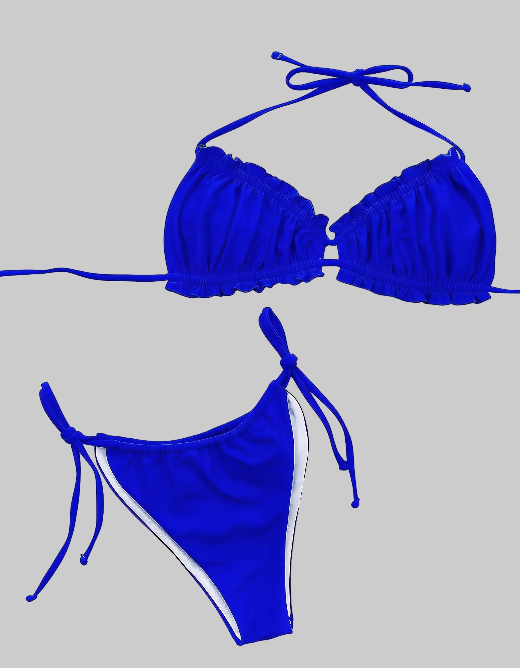 Frill Trill Halter Neck Bikini Set