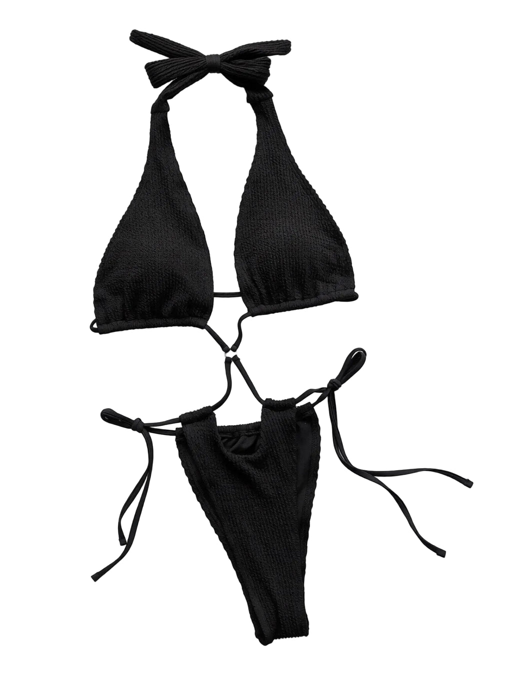 Halter Neck Side Tie One-Piece Swimsuit