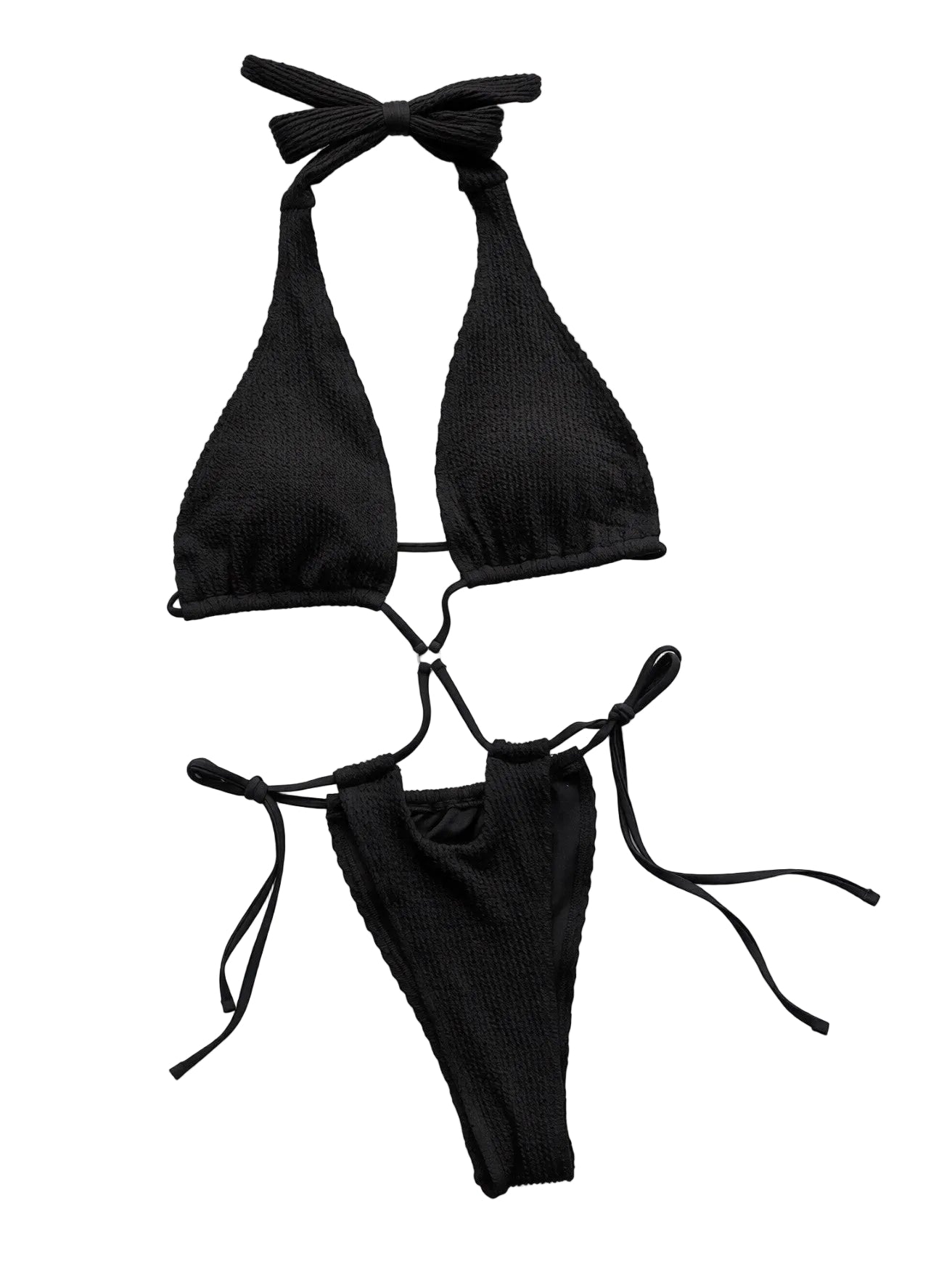 Halter Neck Side Tie One-Piece Swimsuit