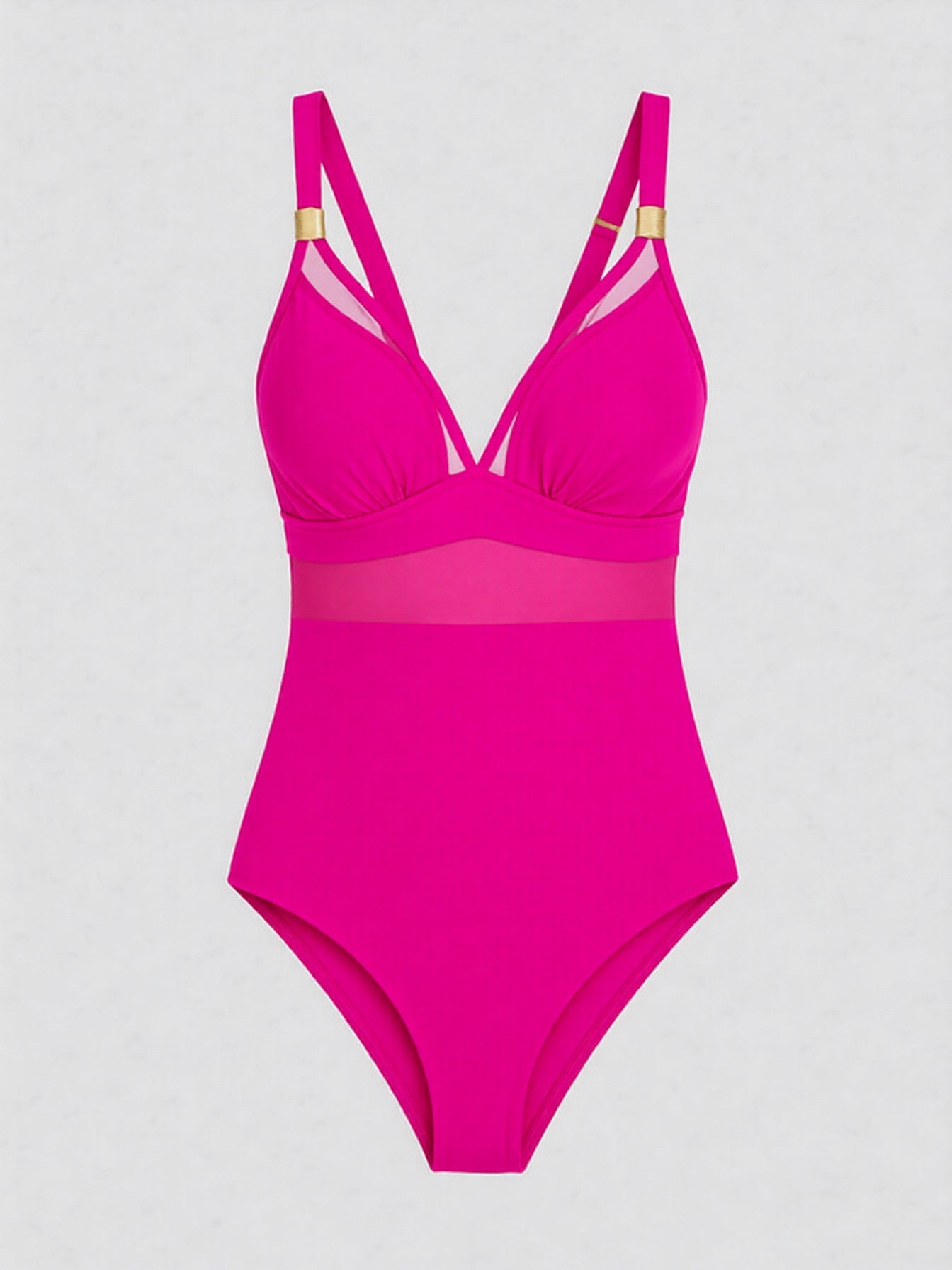 Mesh Panel One-Piece Swimsuit
