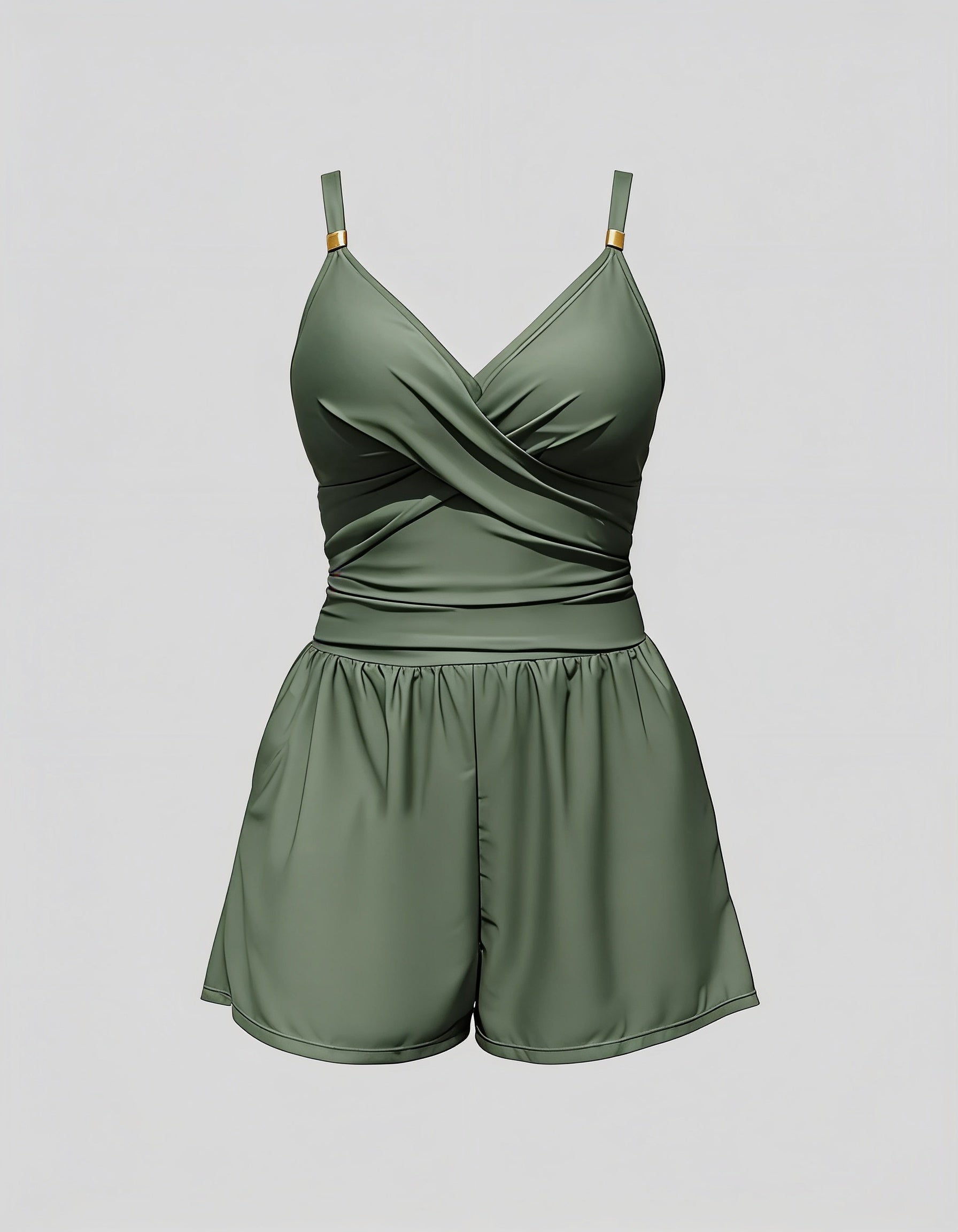 V-Neck Spaghetti Strap One-Piece Swimsuit