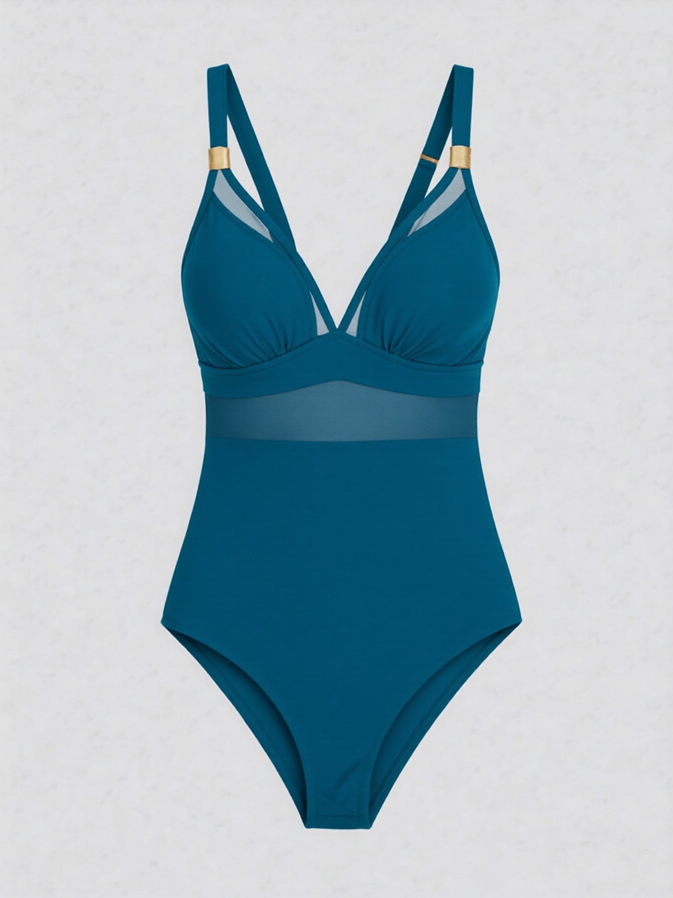 Mesh Panel One-Piece Swimsuit