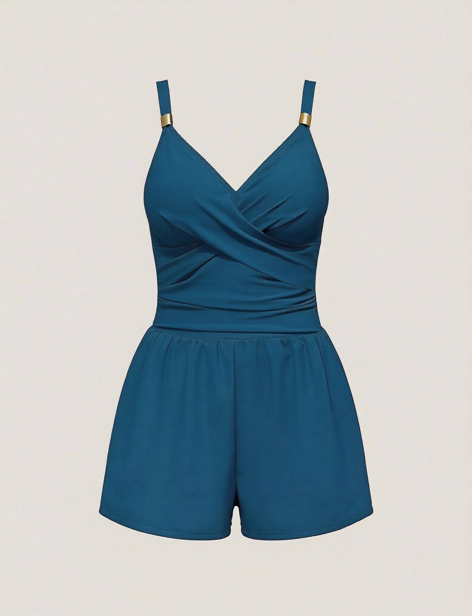 V-Neck Spaghetti Strap One-Piece Swimsuit