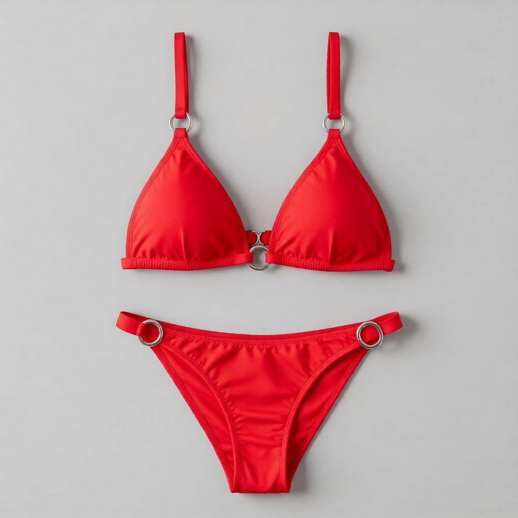 Solid color bikini set