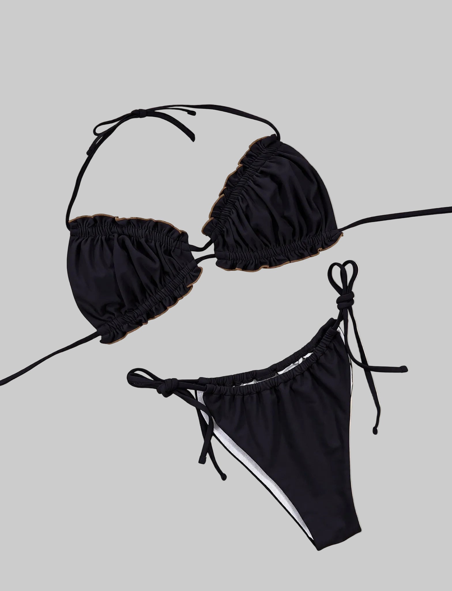 Frill Trill Halter Neck Bikini Set