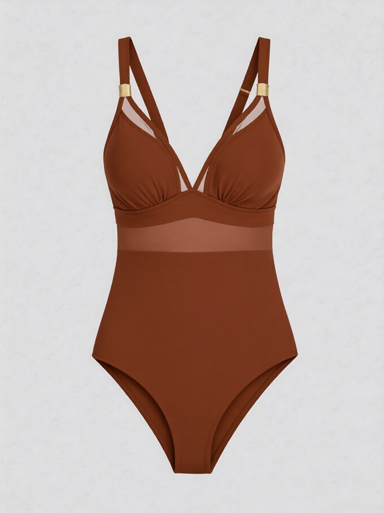 Mesh Panel One-Piece Swimsuit