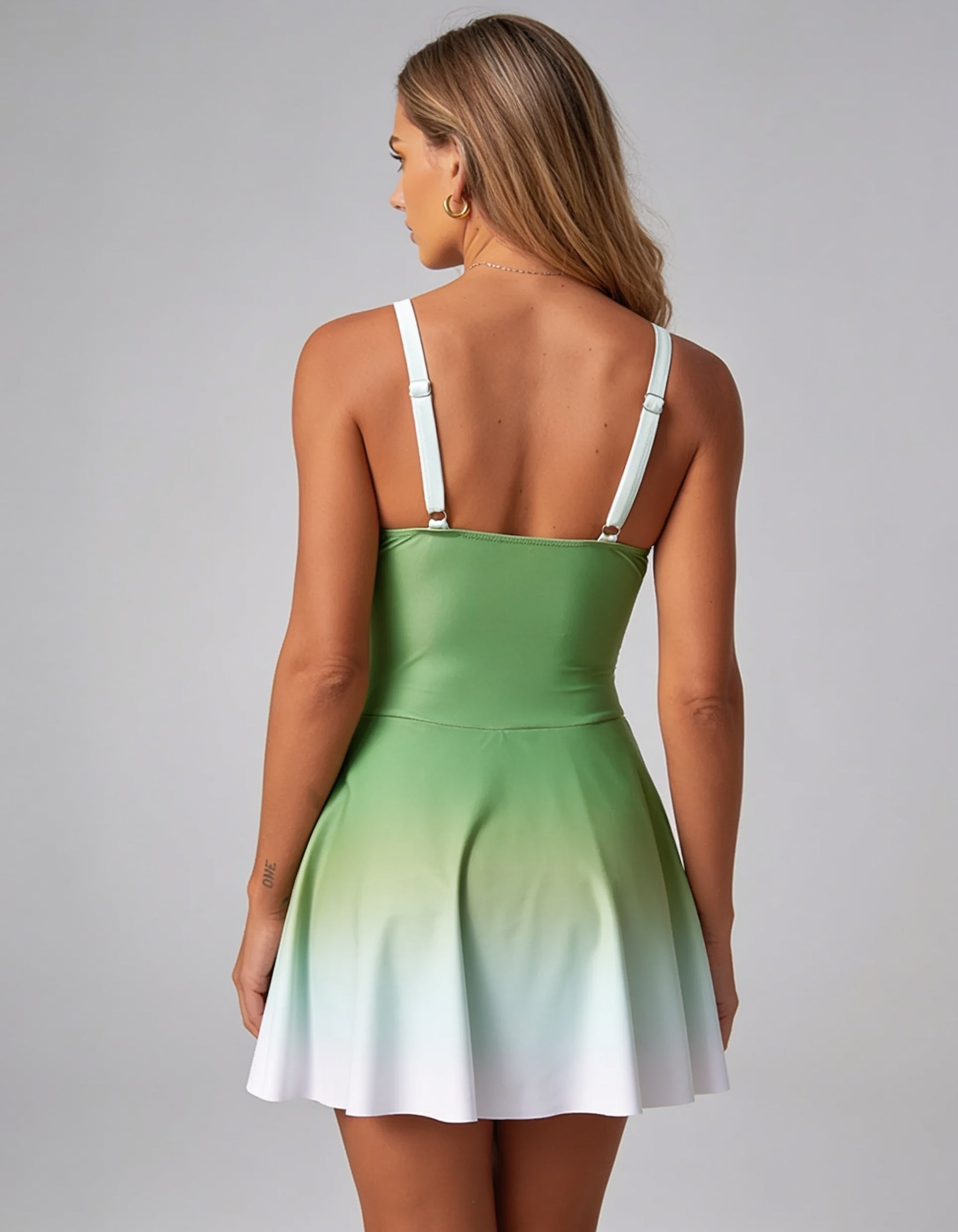 V-Neck Gradient One-Piece Swimsuit