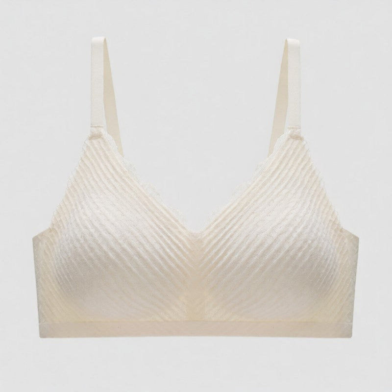 Beige bra on a light gray background