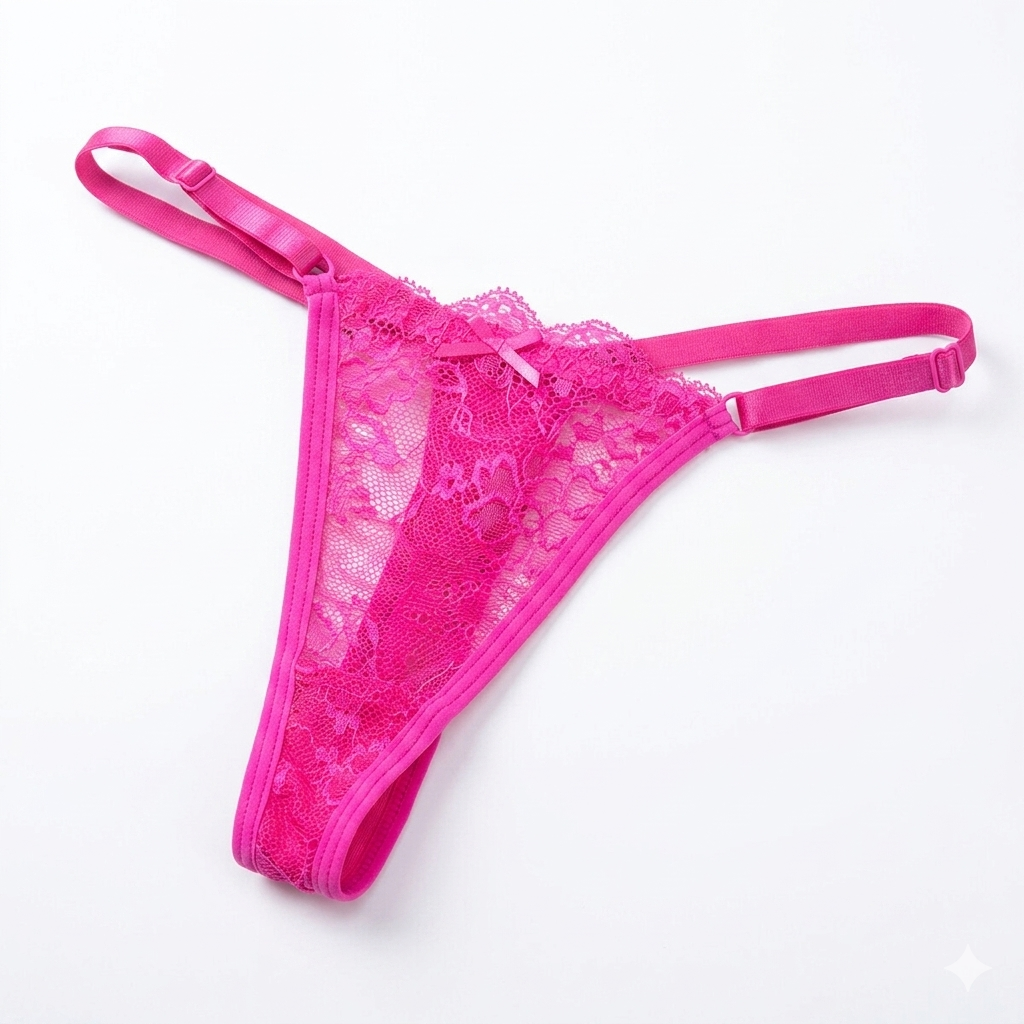 Hollow lace T-string with a low waist