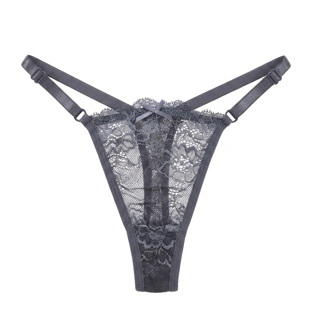 Hollow lace T-string with a low waist