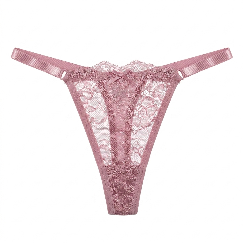 Hollow lace T-string with a low waist