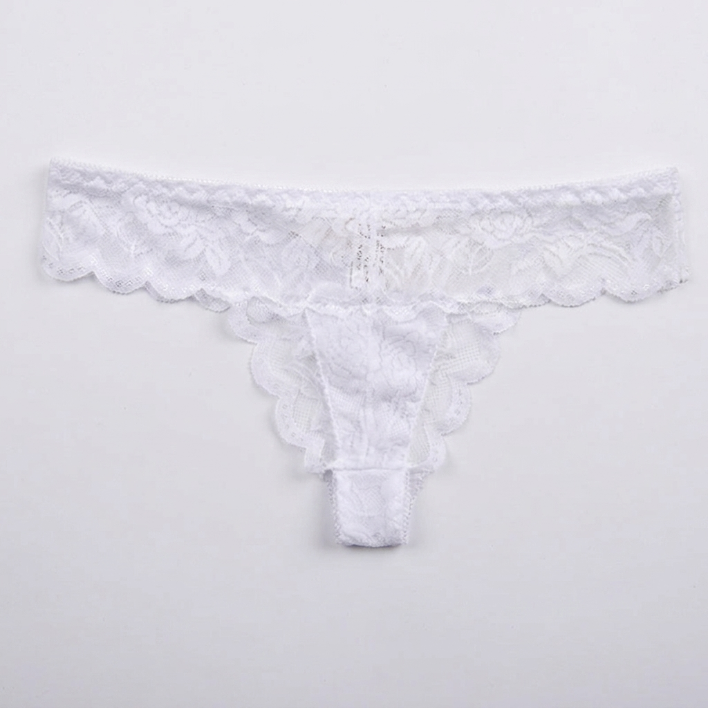 lace string with a low waist.