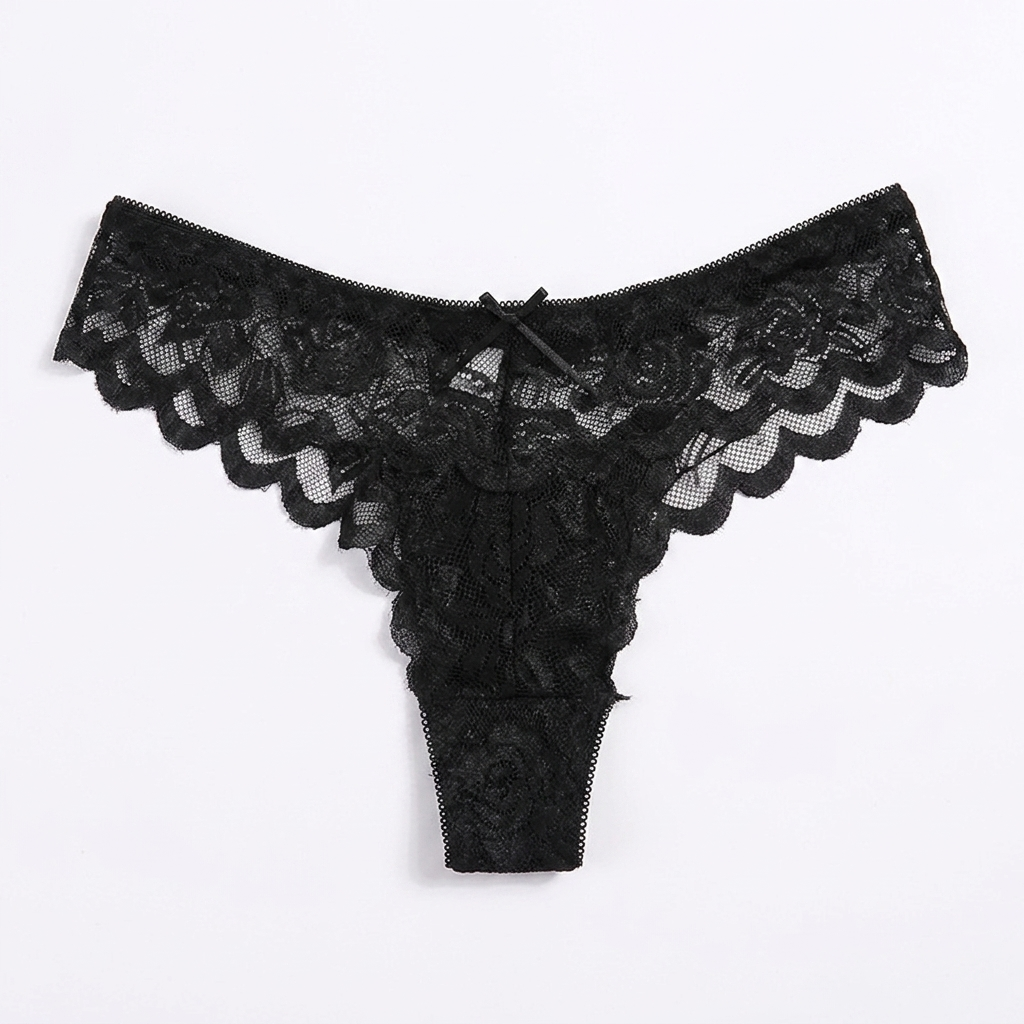 lace string with a low waist.