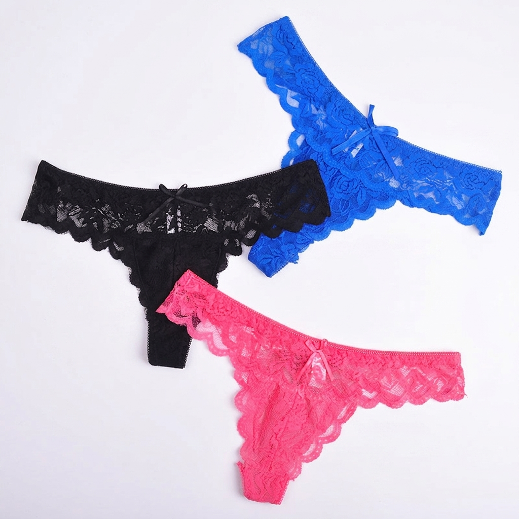 lace string with a low waist.