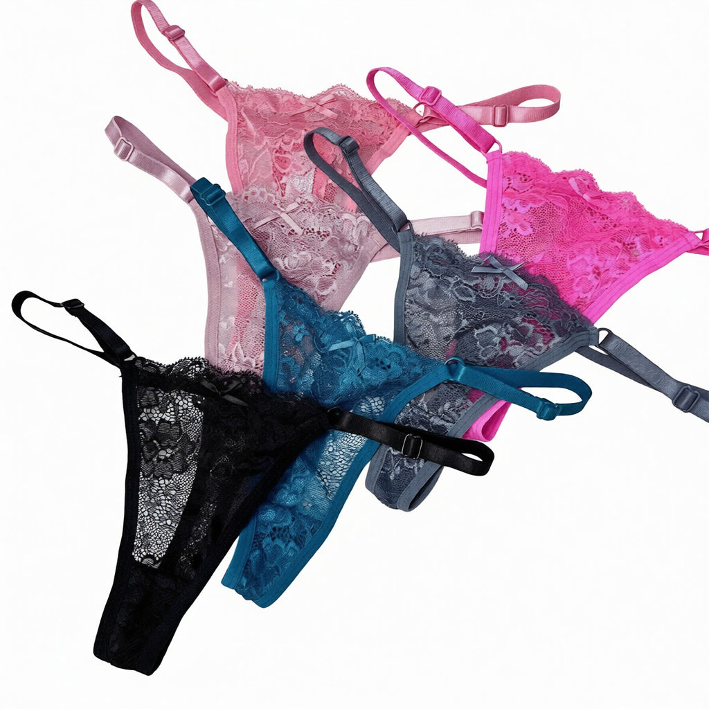 Hollow lace T-string with a low waist